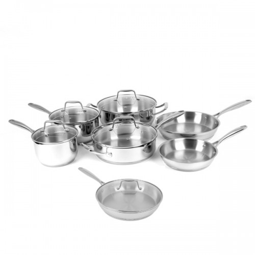 Oneida Stainless Steel and Glass 12-piece Cookware Pack
