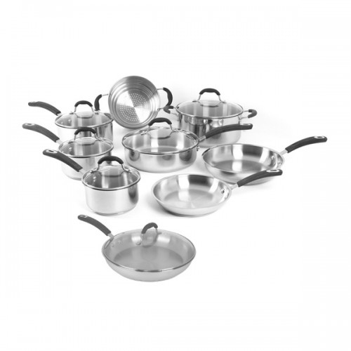 Oneida Stainless Steel and Glass 15-piece Cookware Pack