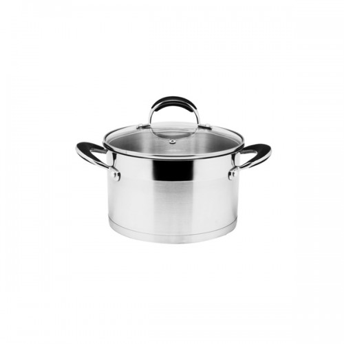 Prime Cook Stainless Steel 3-quart Stock Pot with Glass Lid