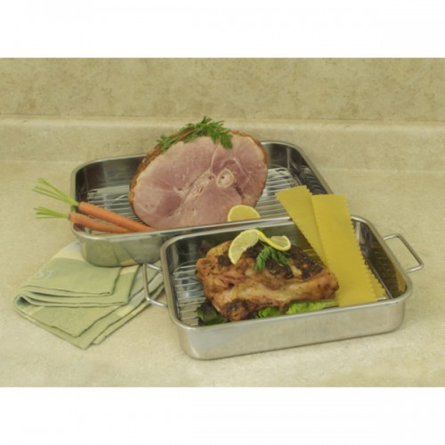 ExcelSteel 4-piece All-in-One Lasagna Pan and Roasting Pan with Rack