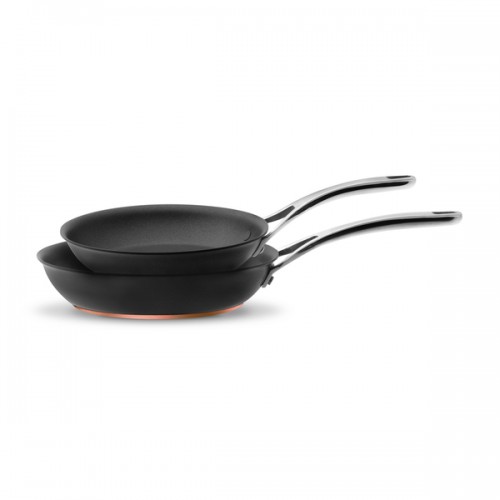Anolon Nouvelle Copper Hard-anodized Nonstick 8-inch and 10-inch 2-piece Dark Grey French Skillets