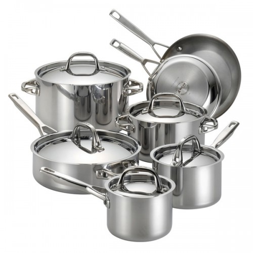 Anolon Tri-Ply Clad Stainless Steel 12-piece Cookware Set
