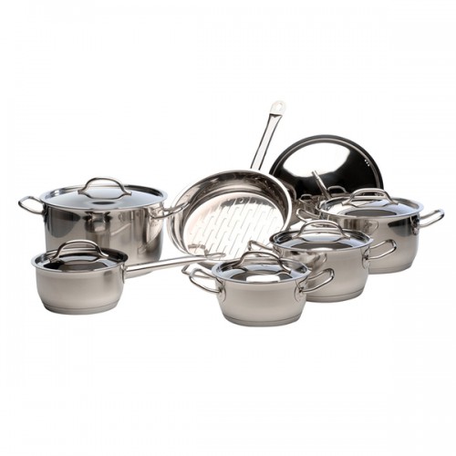 Arosa Silver-colored Stainless Steel 12-piece Cookware Set