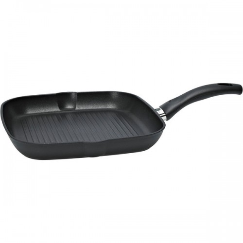 Ballarini Rialto Black Open Aluminum 11-inch Non-Stick Ribbed Grill Pan with Thermopoint Heat Indicator