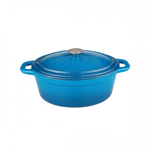 BergHOFF Neo 8-quart Blue Cast Iron Oval Covered Casserole Dish