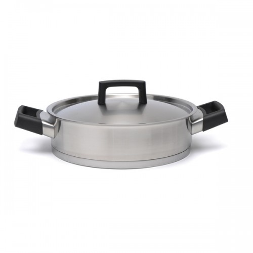 Berghoff Ron Silver 18/10 Stainless Steel 10-inch 3.3-quart Covered Deep Skillet