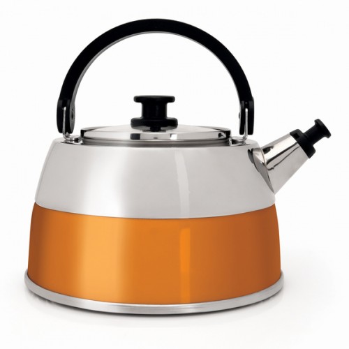 BergHOFF Virgo 2.5-liter Orange Whistling Tea Kettle