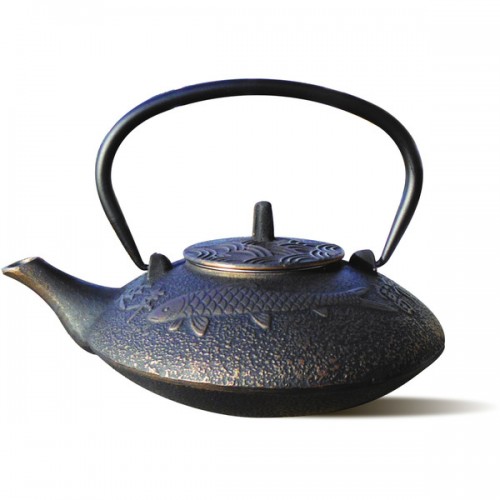 Black and Copper Koi 38-ounce Teapot
