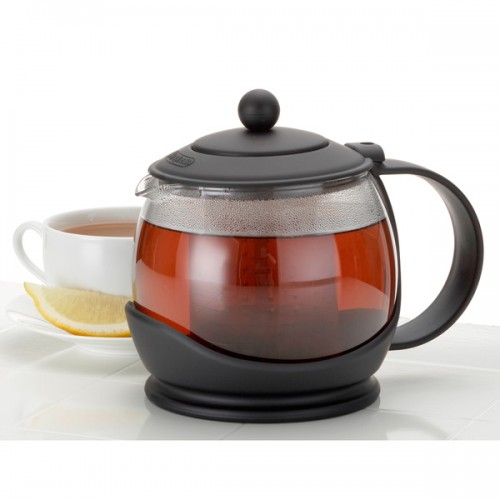 BonJour Tea Glass Prosperity Black Teapot