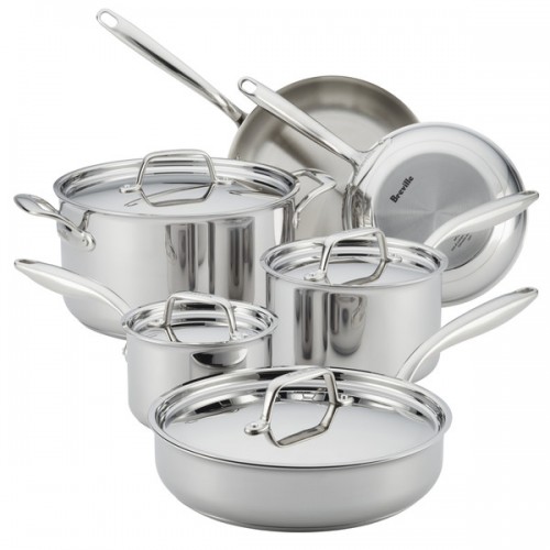 Breville(r) Thermal Pro(tm) Clad Stainless Steel 10-Piece Cookware Set