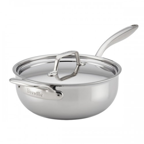 Breville(r) Thermal Pro(tm) Clad Stainless Steel 4-Quart Covered Saucier with Helper Handle