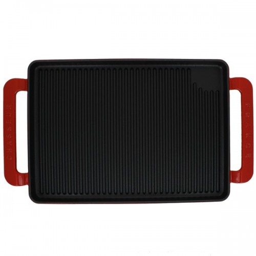 Chasseur French Rectangular Red Cast Iron Grill