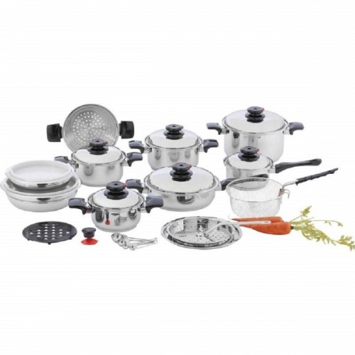 Chef's Secret 28 Piece 12-Element T304 Stainless Steel "Waterless" Cookware