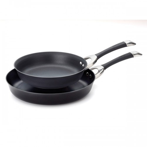 Circulon Symmetry Hard-anodized Nonstick 10-inch and 12-inch 2-piece Black French Skillets
