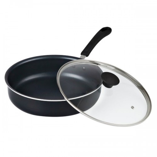 Cook N Home 02435 Black 11-inch Non-stick Deep Saute Fry Pan / Jumbo Cooker Cookware with Lid