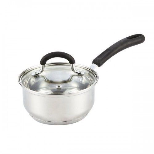 Cook N Home Silver Stainless Steel Cookware 1-quart Medium Sauce Pan with Lid
