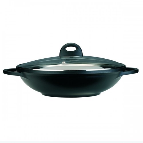 CooknCo 12.5-inch Cast Alum Covered Wok