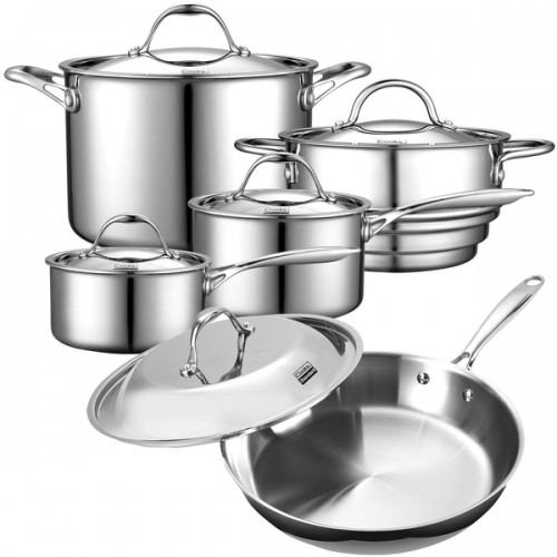 Cooks Standard 10-pc Stainless Steel Multi-ply Clad Cookware Set