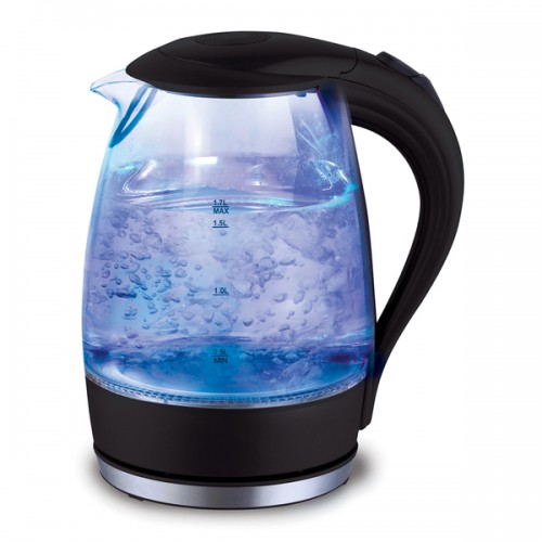Cordless 1.7 Liter Drip free Glass Electric Kettle with Automatic Pop-Up Lid