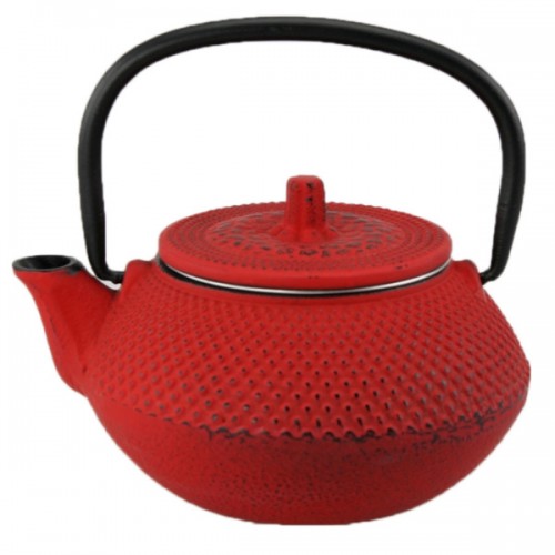Creative Home Kyusu 10 oz. Cast Iron Tea Pot - Red