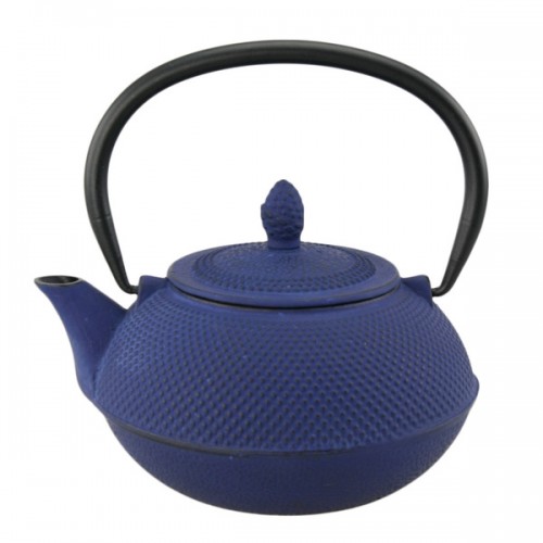 Creative Home Kyusu 30-ounce Cast Iron Blue Tea Pot