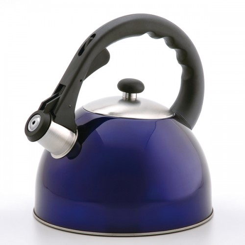 Creative Home Satin Splendor 2.8 Qt Whistling Stainless Steel Tea Kettle - Metallic Blue