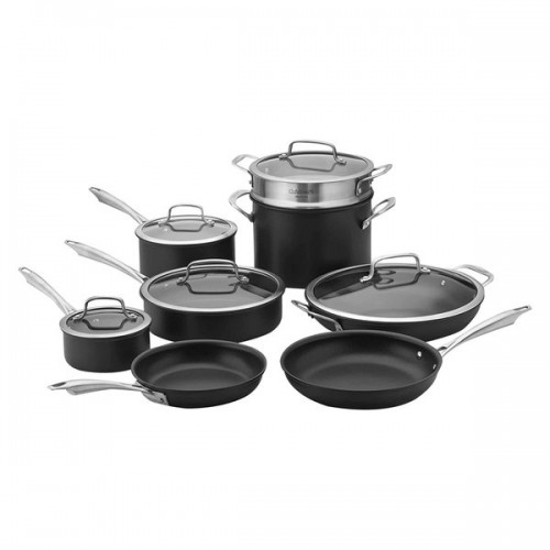 Cuisinart DSA13 Dishwasher Safe HardAnodized 13Piece Cookware Set, Stainless Steel