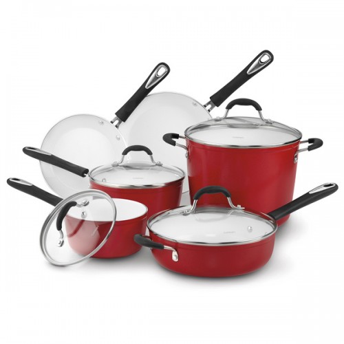 Cuisinart Elements Red Non-stick 10-piece Cooking Set
