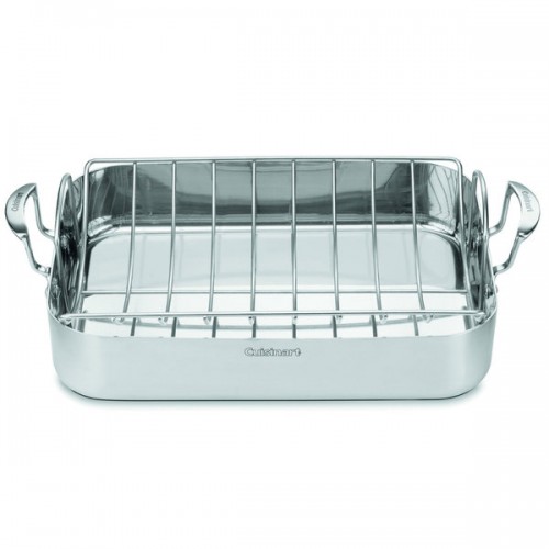 Cuisinart MultiClad Pro Stainless 16-inch Rectangular Roaster with Rack