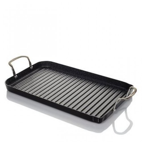 Curtis Stone DuraPan Nonstick Double-burner Grill Pan with 10 Recipe Cards