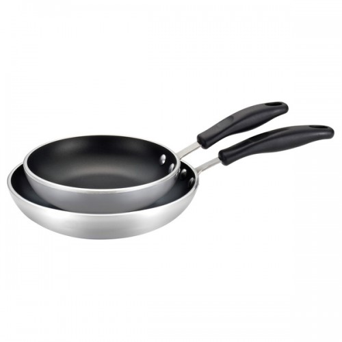Farberware Aluminum Commercial Cookware Twin Pack: 8.25-inch and 10-inch Open Skillets
