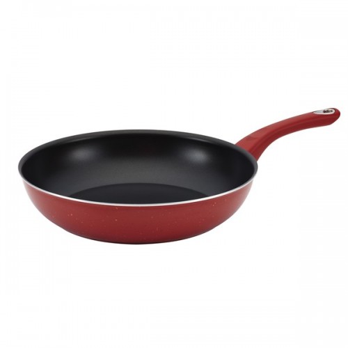 Farberware New Traditions Speckled Aluminum Nonstick 12 1/2-inch Red Deep Skillet