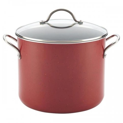 Farberware New Traditions Red Speckled Aluminum Nonstick 12-quart Covered Stockpot
