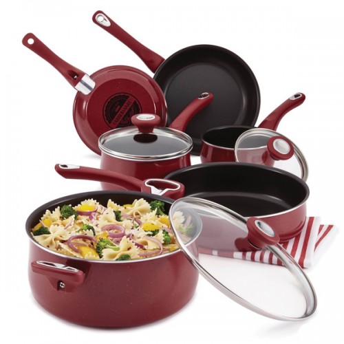 Farberware New Traditions Speckled Aluminum Nonstick 12-piece Cookware Set