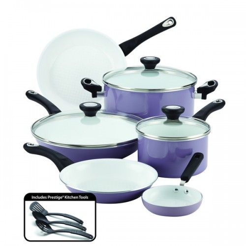 Farberware PURECOOK Lavender Ceramic Nonstick Cookware 12-piece Cookware Set