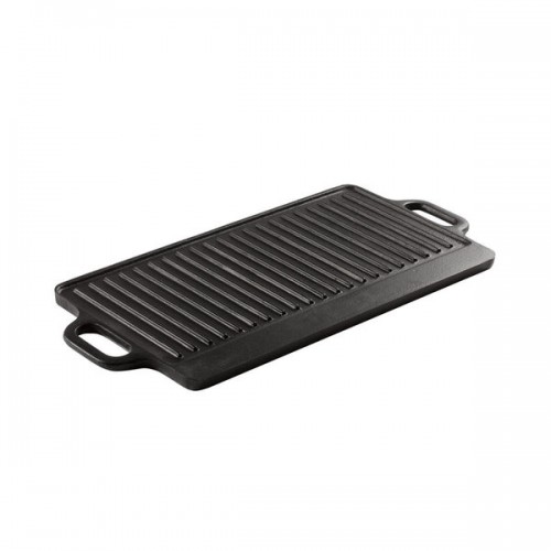 FortheChef Black Cast Iron 20-inch x 9.5-inch Dual-Sided Griddle/Grill