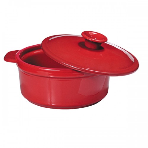 French Home 5.8- or 3.2-quart Poppy Red Flame Top Round Dutch Oven And Stewpot