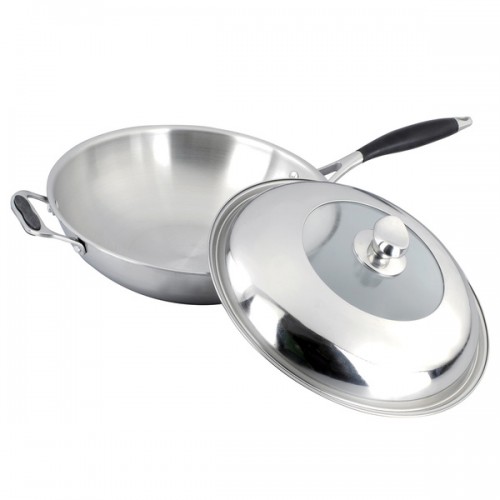 Gourmet Chef 12 Inch Tri-Ply Stainless Steel Frying Pan