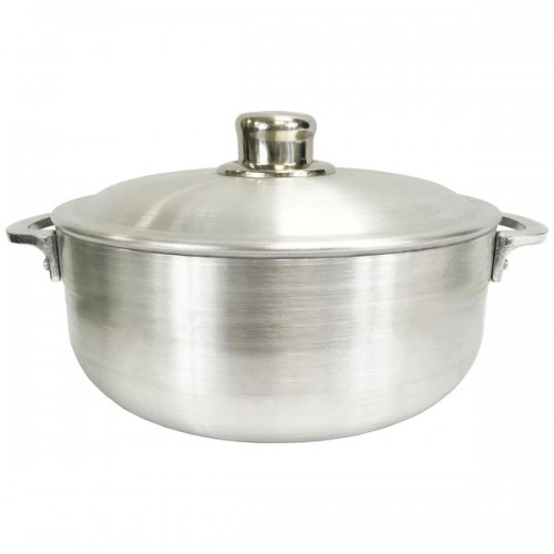 Heavy Guage Caldero Silver-colored Aluminum 19.8-quart Braiser Pot