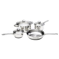 Kinetic GoGreen Classicor Seven-piece Stainless Steel Cookware Set With Glass Lid