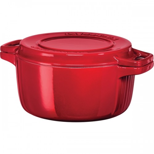 KitchenAid KCPI40CRER Empire Red Cast Iron 4-quart Professional Casserole Cookware