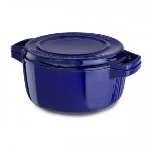 KitchenAid KCPI40CRFU Professional Fiesta Blue Cast Iron 4-quart Casserole Cookware
