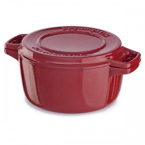 KitchenAid KCPI60CRER Empire Red Cast Iron 6-quart Professional Casserole Cookware