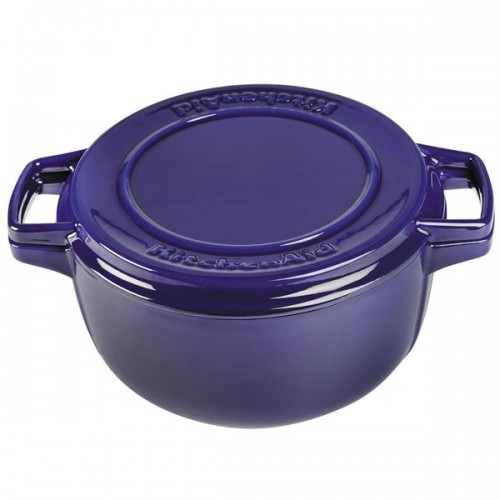 KitchenAid KCPI60CRFU Professional Blue Cast Iron/Porcelain 6-quart Casserole Cookware