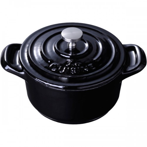 La Cuisine Black Cast Iron 4-inch Mini Round Casserole