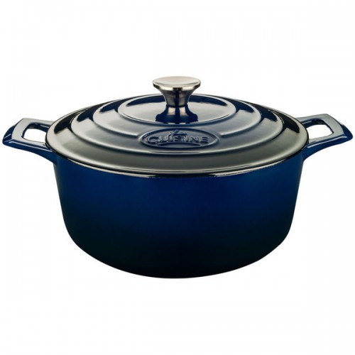 La Cuisine PRO Blue Cast Iron 3.7-quart Round Enamel Casserole Dish