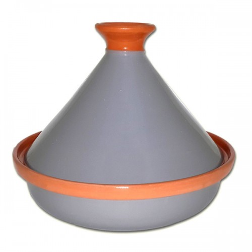 Handmade Le Souk Ceramique Grey Cookable Tagine Pot (Tunisia)