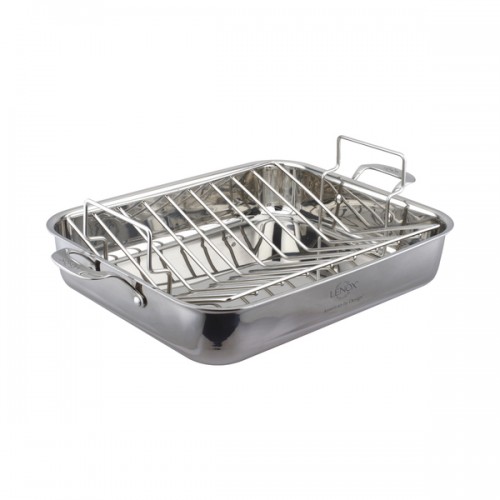 Lenox 16-Inch Tri-Ply Stainless Steel Roaster and Rack