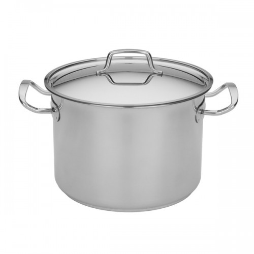 MIU Silver 8-quart Stock Pot with Tri-Ply Stainless Steel/ Aluminum Base