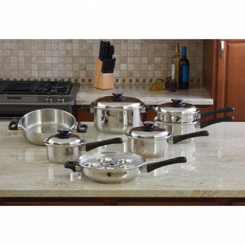Maxam Stainless Steel "Waterless" Cookware Set (17 Piece Set)